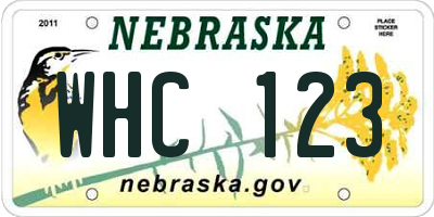 NE license plate WHC123