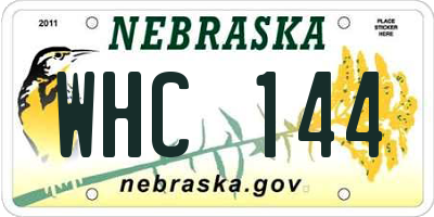 NE license plate WHC144