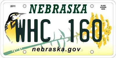 NE license plate WHC160