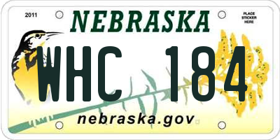 NE license plate WHC184