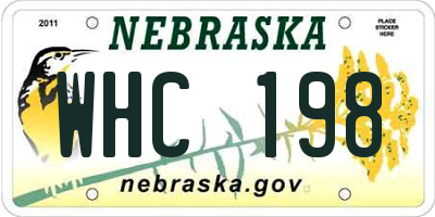 NE license plate WHC198