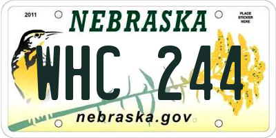 NE license plate WHC244