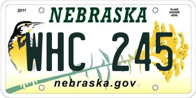 NE license plate WHC245