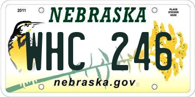 NE license plate WHC246