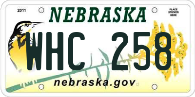 NE license plate WHC258