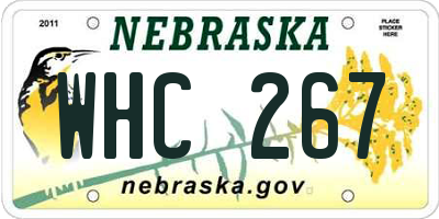NE license plate WHC267