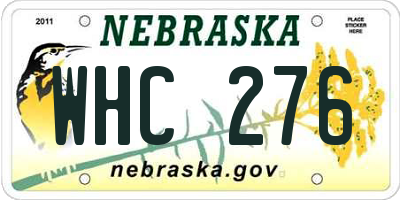 NE license plate WHC276