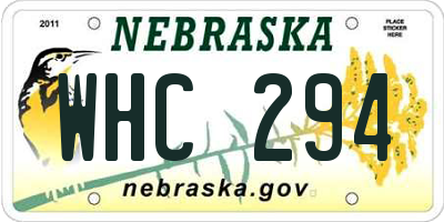 NE license plate WHC294