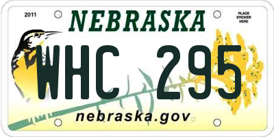 NE license plate WHC295