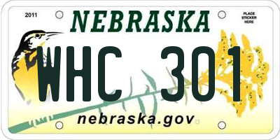 NE license plate WHC301