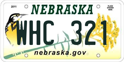 NE license plate WHC321