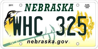 NE license plate WHC325