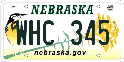 NE license plate WHC345