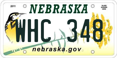 NE license plate WHC348