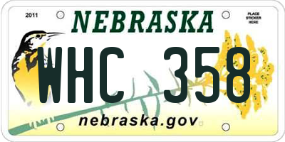NE license plate WHC358