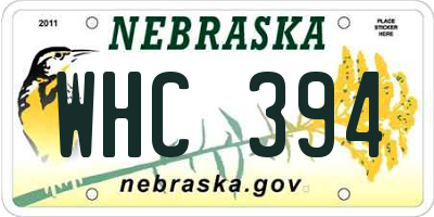 NE license plate WHC394