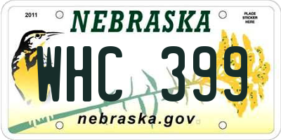 NE license plate WHC399