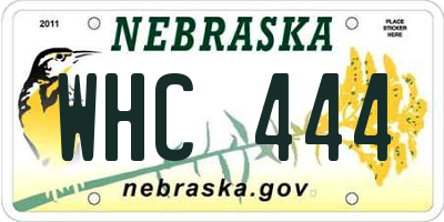 NE license plate WHC444