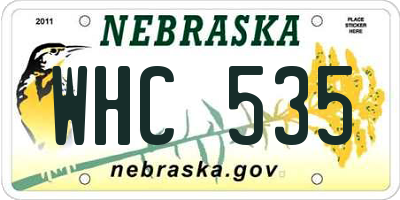 NE license plate WHC535
