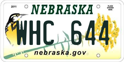 NE license plate WHC644
