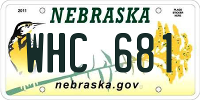 NE license plate WHC681