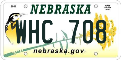 NE license plate WHC708