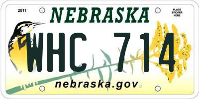NE license plate WHC714