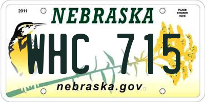 NE license plate WHC715