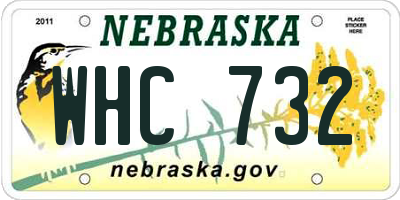 NE license plate WHC732