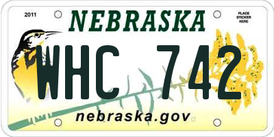 NE license plate WHC742