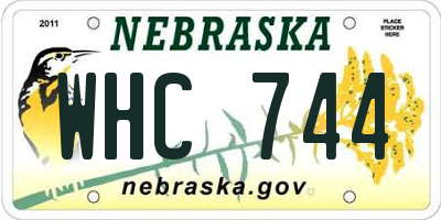 NE license plate WHC744