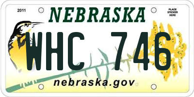 NE license plate WHC746