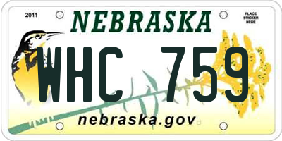 NE license plate WHC759