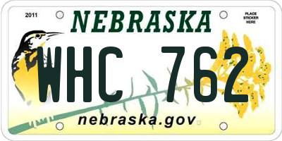 NE license plate WHC762