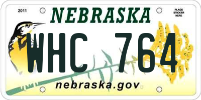 NE license plate WHC764