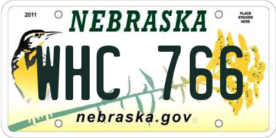 NE license plate WHC766