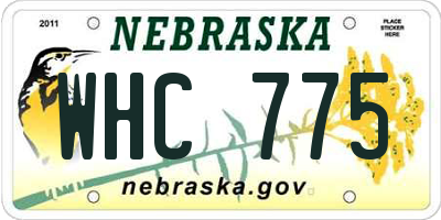 NE license plate WHC775