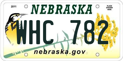NE license plate WHC782
