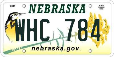 NE license plate WHC784