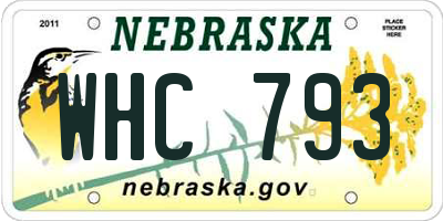 NE license plate WHC793