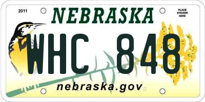 NE license plate WHC848