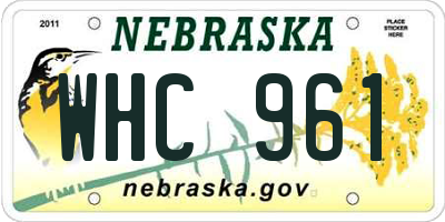 NE license plate WHC961