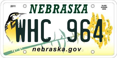 NE license plate WHC964
