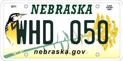 NE license plate WHD050