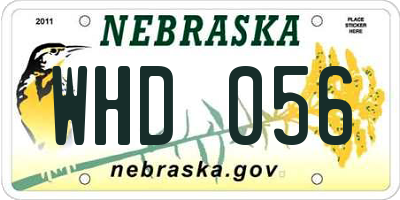 NE license plate WHD056