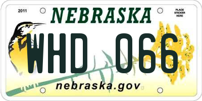 NE license plate WHD066