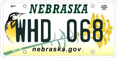 NE license plate WHD068