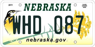 NE license plate WHD087