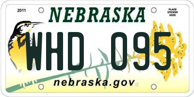 NE license plate WHD095