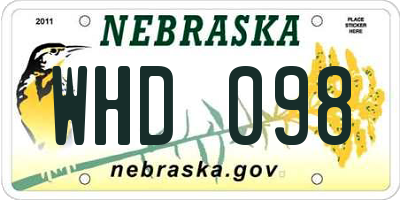 NE license plate WHD098